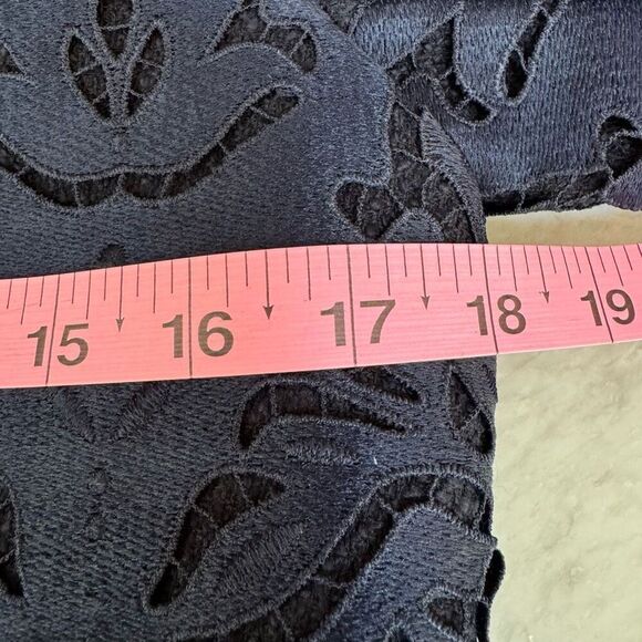 Ann Taylor Jacket Navy Blue Botanical Lace Overlay Blazer Button Up size 0 - Picture 6 of 8